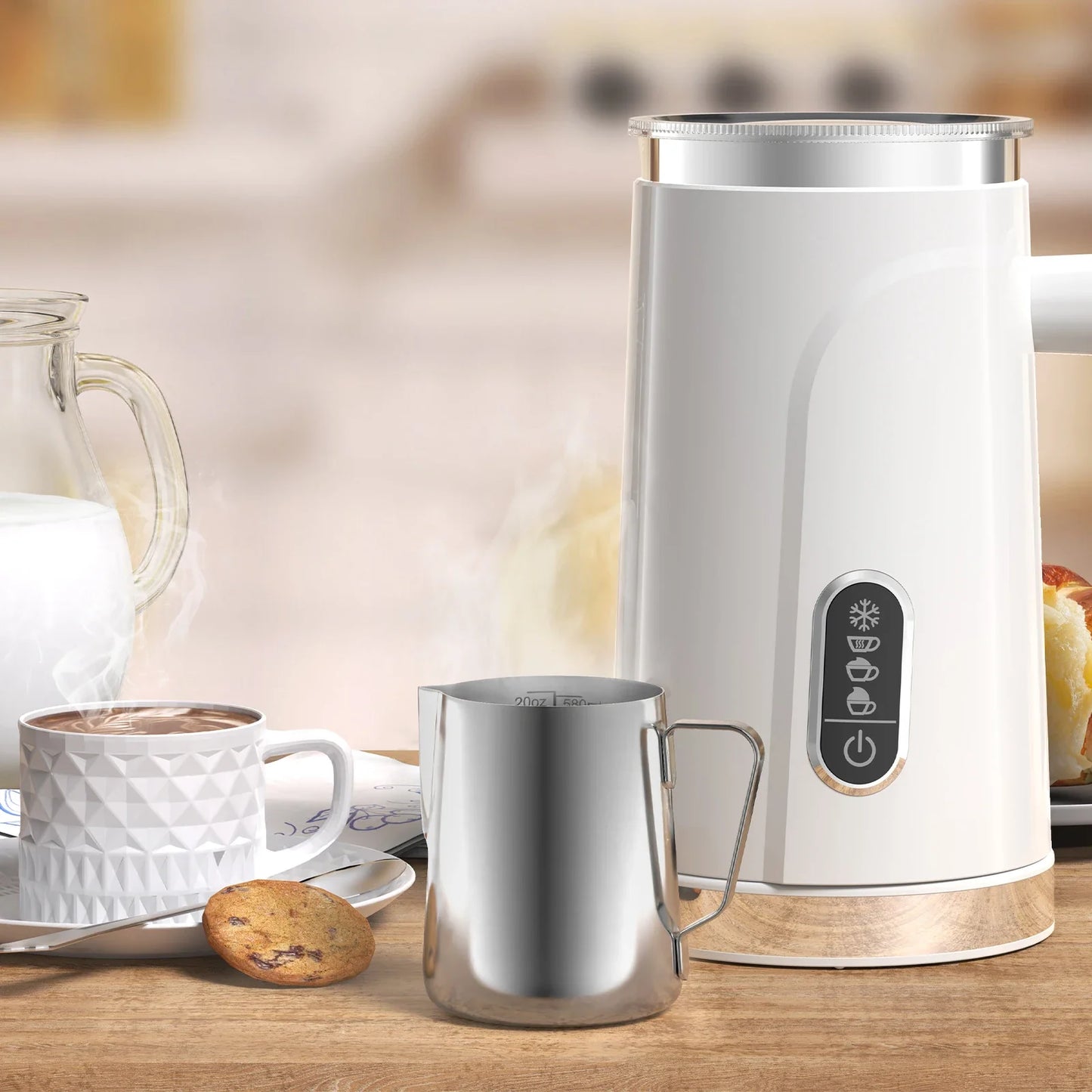 Biolomix Stainless Steel Coffee Steam Milk Cup 350ml for Milk frothier, Coffee Machine