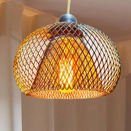 Metal Wire Pendant Lamp Shade Ceiling Light Shade Chandelier Cover Cage Guard for Home Teahouse Dining Room Cafe Hallway