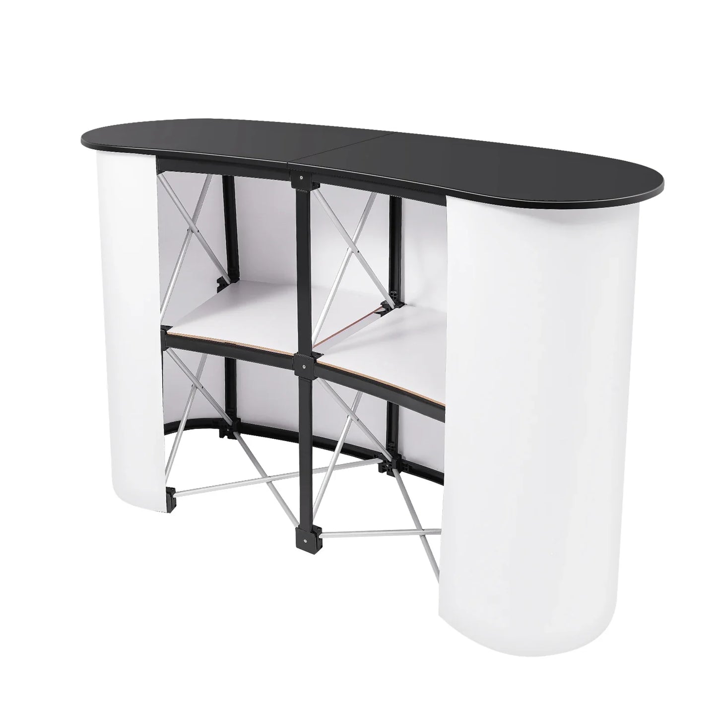 Foldable Tradeshow Table Exhibition Countertop Podium Promotion Table Office Reception Desk School Lecture Table