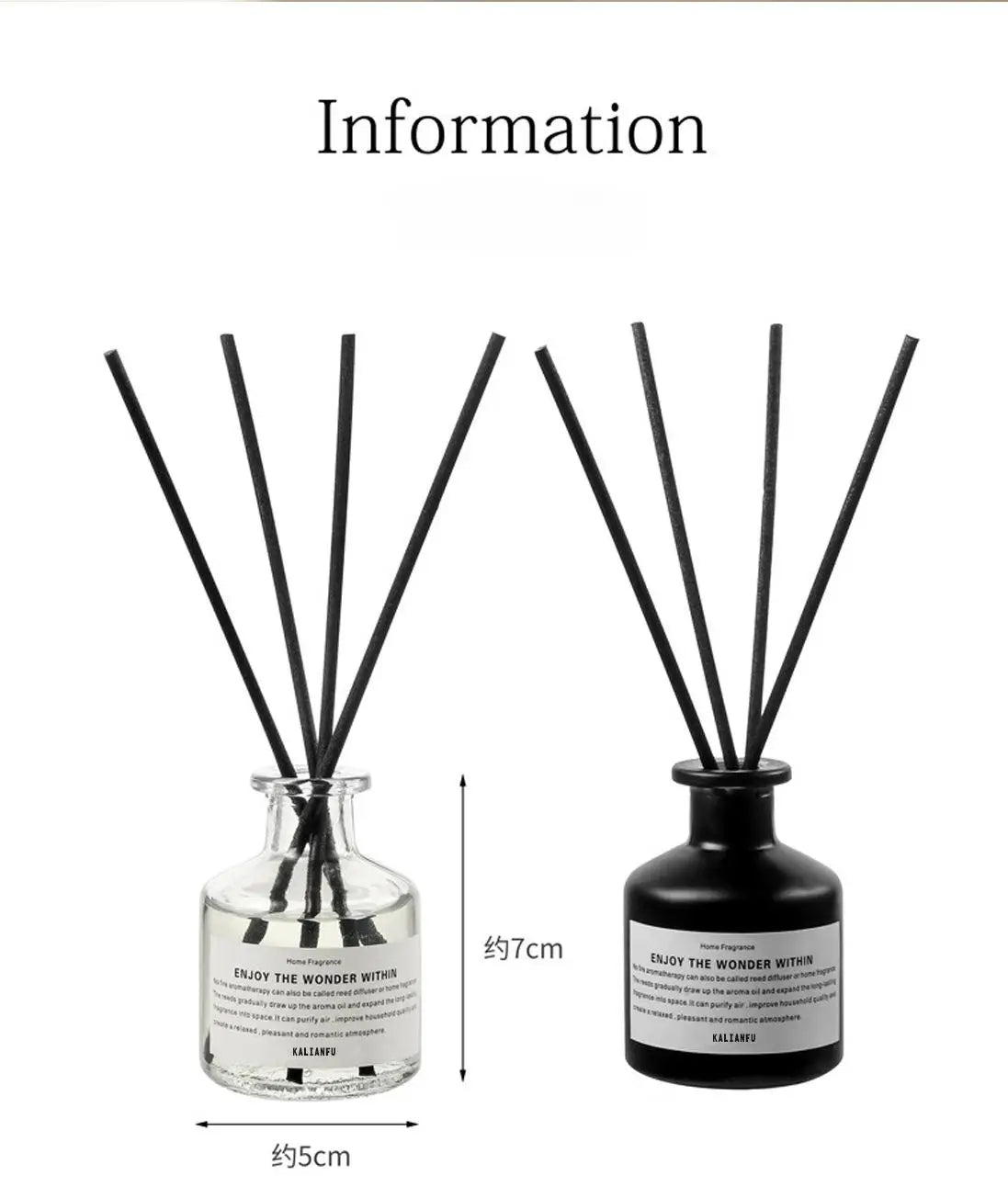 50ML Flameless Home Fragrance Room Freesia Jasmine Fragrance Oil with Rattan Diffuser Stick Home Room Air Freshener Deco