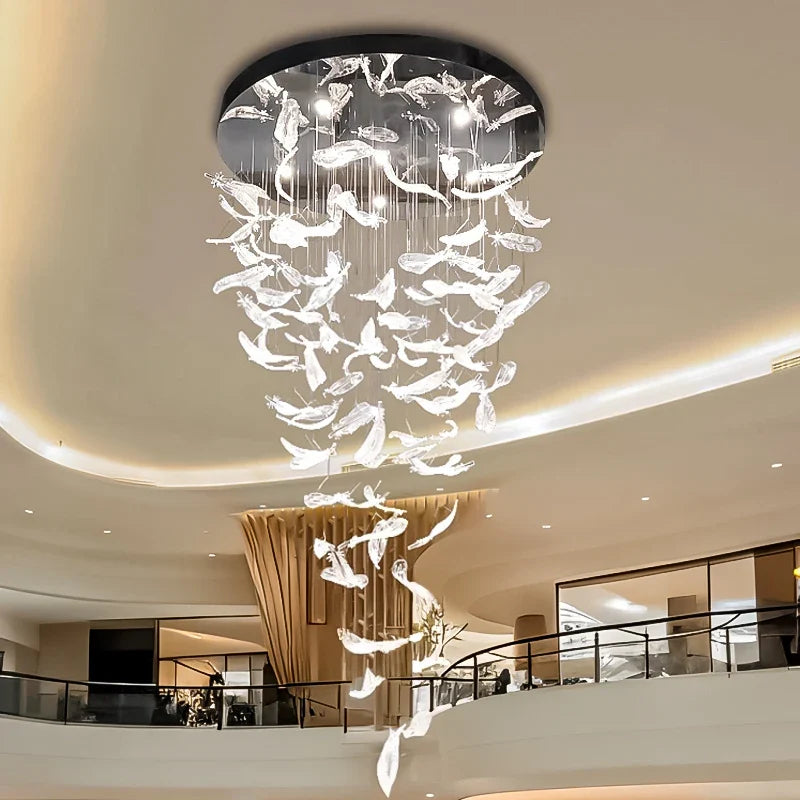 luxury Glass Hanging  Led Chandelier