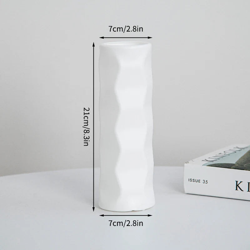 1PC Plastic Spiral White Vase Hydroponic Pot