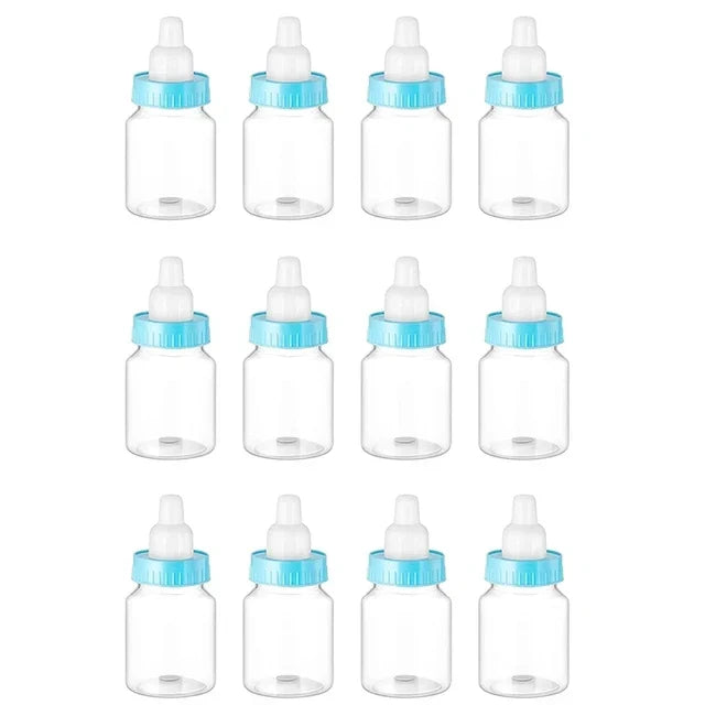 Mini Baby Bottle Party Favors 12 Pack - Food-Grade Plastic