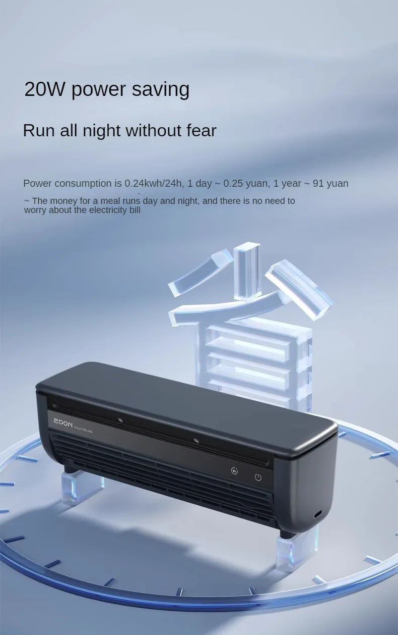 Kitchen Air Conditioning Refrigeration Wall-Mounted Fan Large Wind Rechargeable Fan Household Stand Remote Control Portable Fan