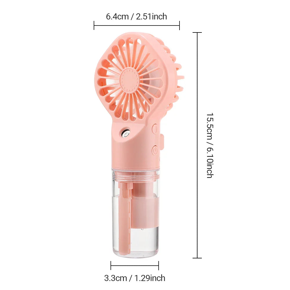 1pc Portable Handheld Spray Fan Mini Water Mist Cooling Fan for Student Dormitory Outdoor Summer Supplies Small Personal Fan