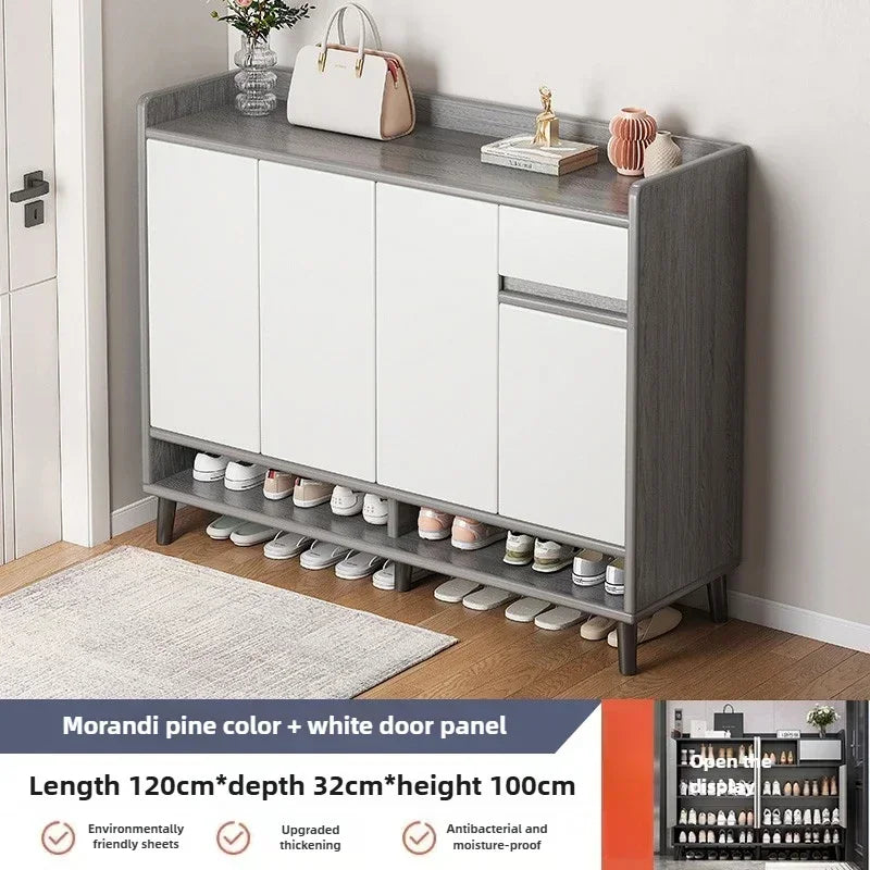 Corridor Shoe Cabinet At The Entrance of The Home Corridor Indoor Entrance Door Entrance Cabinet New Solid Wood Rack Shoe Shelf