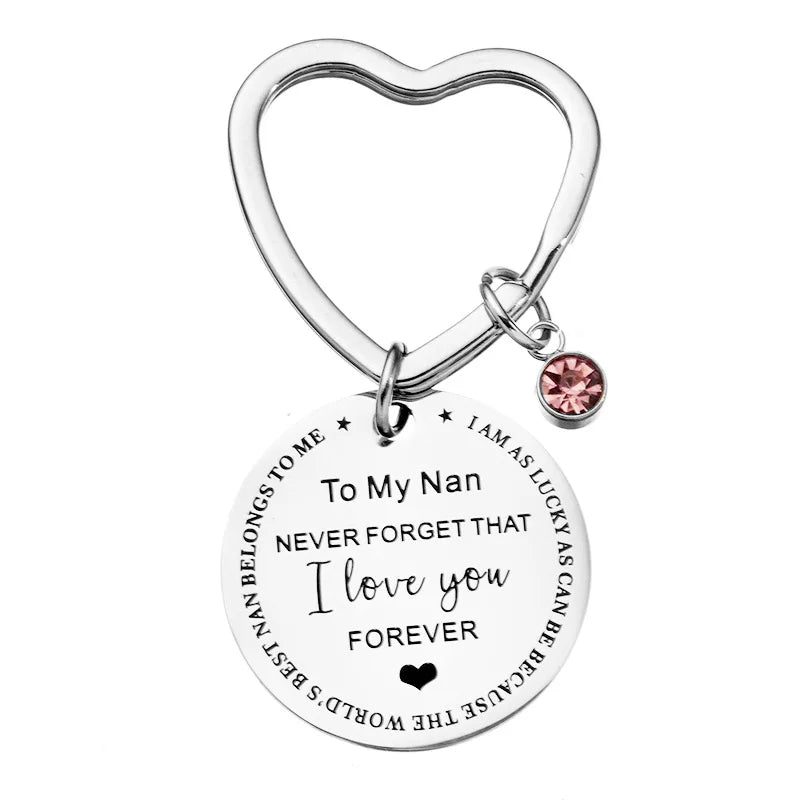 Best Nana Gift Keychain with Birthstone Charm Nana Grandma Nan Birthday Gift Gigi Jewelry Nana Keychain Mothers Day Gifts