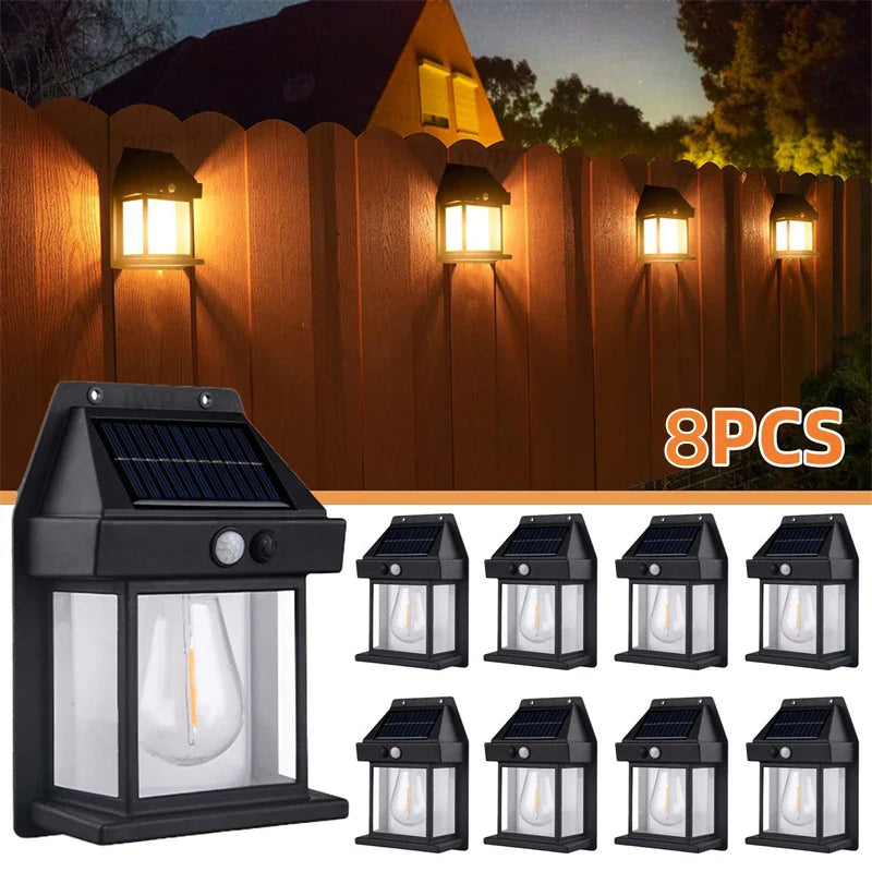 Solar Wall Lights Outdoor Waterproof Wireless Motion Sensor Security Lamps