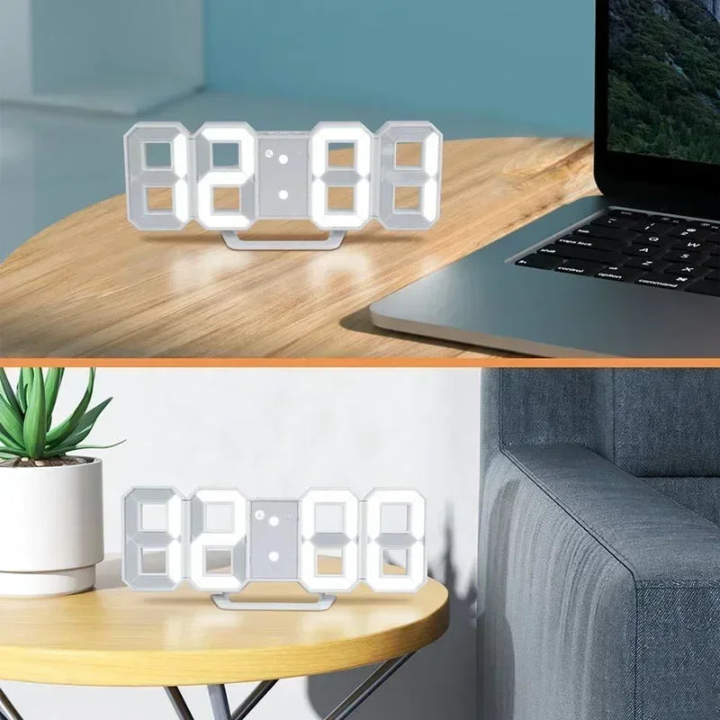 3D LED Digital Alarm Clock Wall Clock