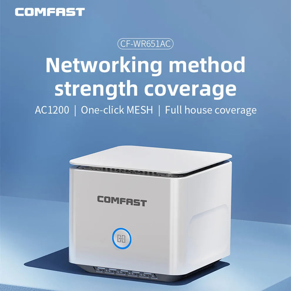 AC1200 Mesh Router up to 2000 sq.ft cover 2.4&5Ghz Gigabit WIFI Router with 4*5dBi Antennas Wifi range extender WIFI Mesh router