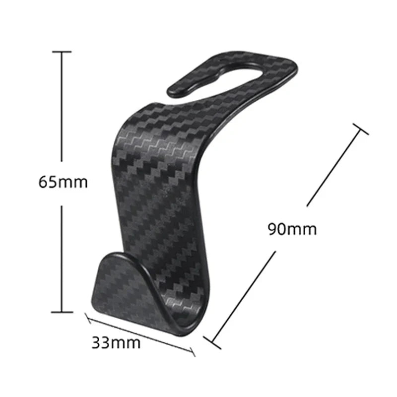 4Pcs Carbon Fibre Hook Car Seat