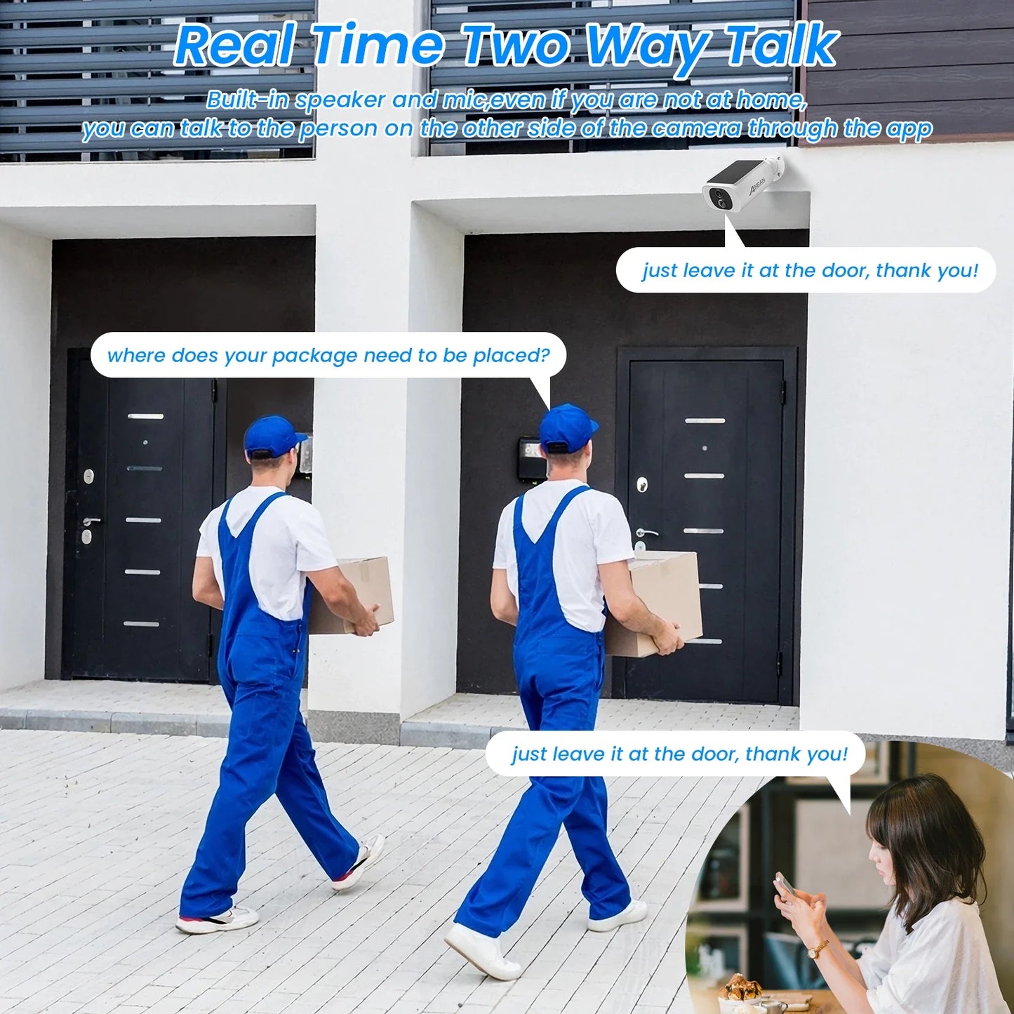 Outdoor Wireless WIFI Camera 2.4G 3MP Battery Solar Security Camera