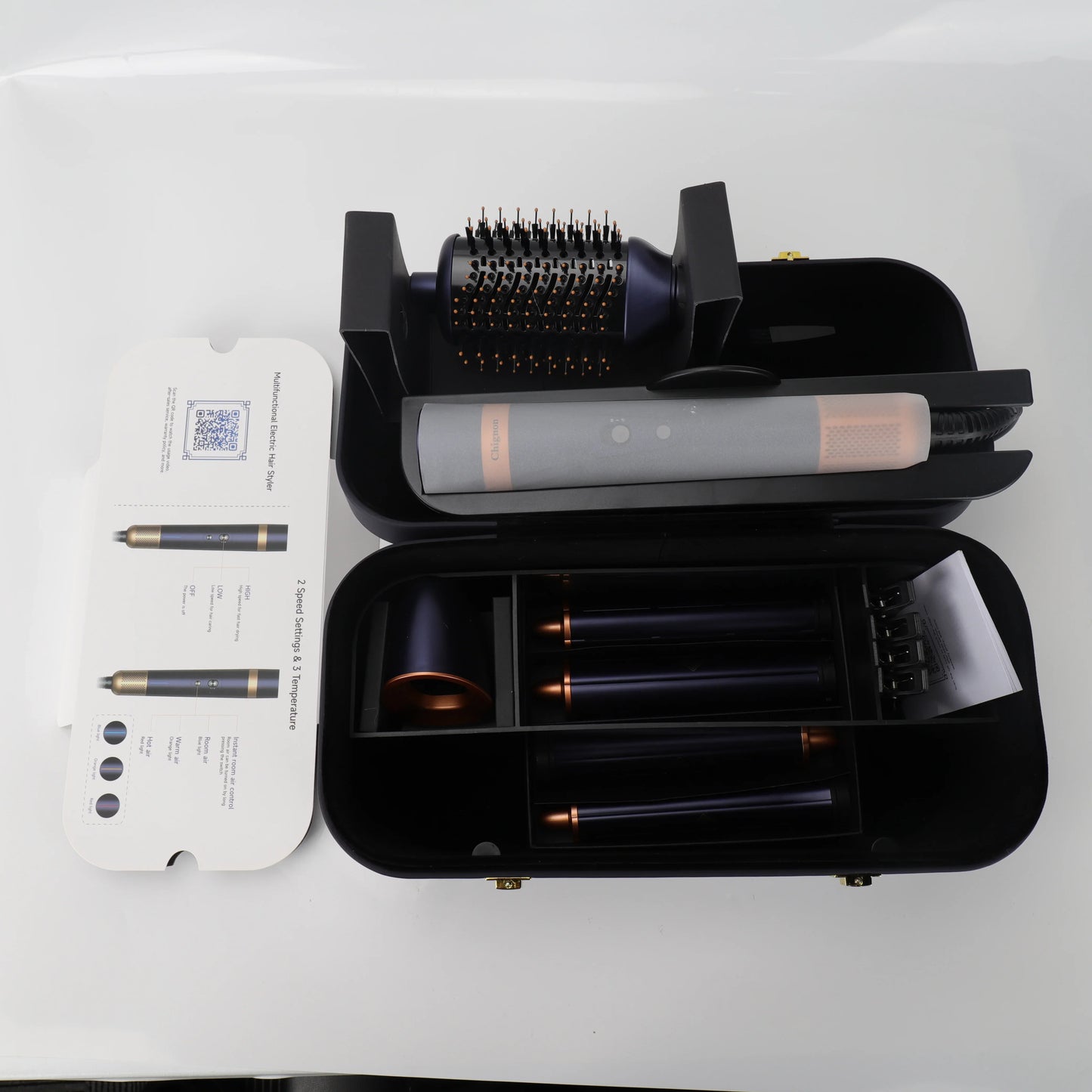 6-in-1 Multi-Styler Hair Dryer & Airwrap - Professional Negative Ion Styling Tool with Auto-Wrap Curlers