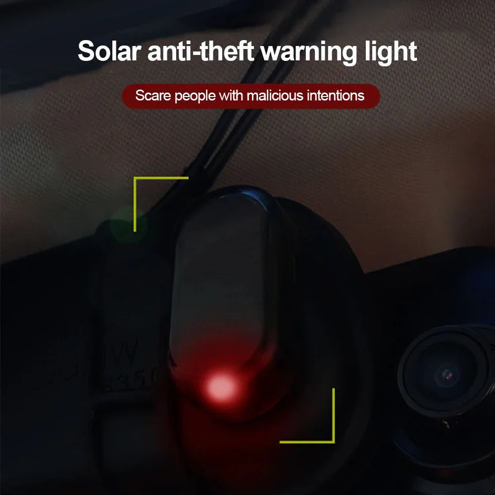 Solar Car Security Light LED Flashing Anti-Theft Warning Light (Dummy Alarm)