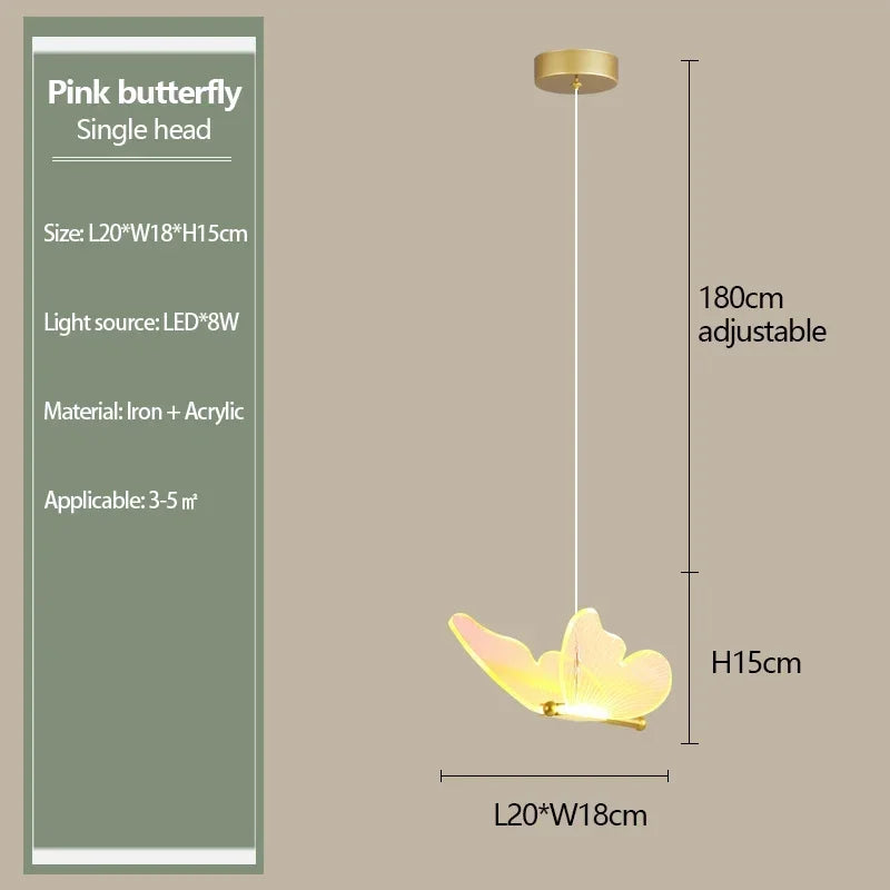 Modern Transparent Butterfly Ceiling Chandeliers Luxury Designer Pendant Lights
