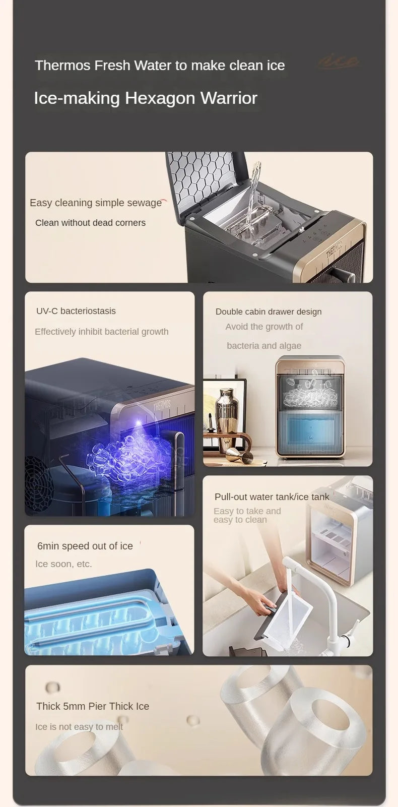 Ice Cube Machine Small Office Fully Automatic Ice Machine Home Portable 15KG Dormitory Mini 220V Maquina Para Hacer Hielo