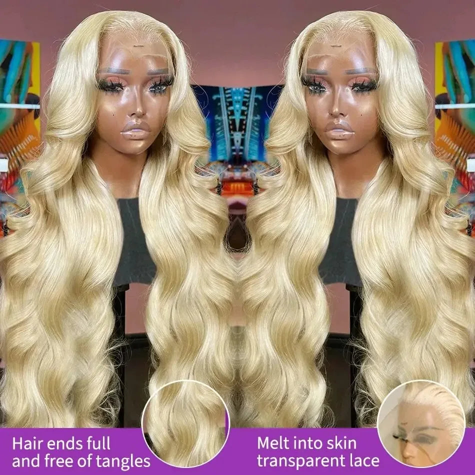 HD Transparent 30 40 Inch 13x6 Lace Frontal Wigs Human Hair Brazilian 150 Density Body Wave 13x5 Honey Blonde 613 Lace Front Wig