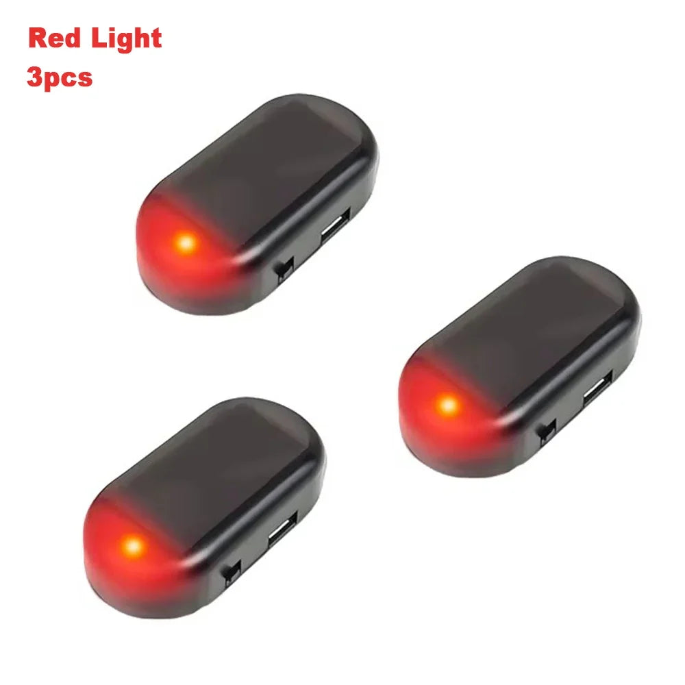 Solar Car Security Light LED Flashing Anti-Theft Warning Light (Dummy Alarm)
