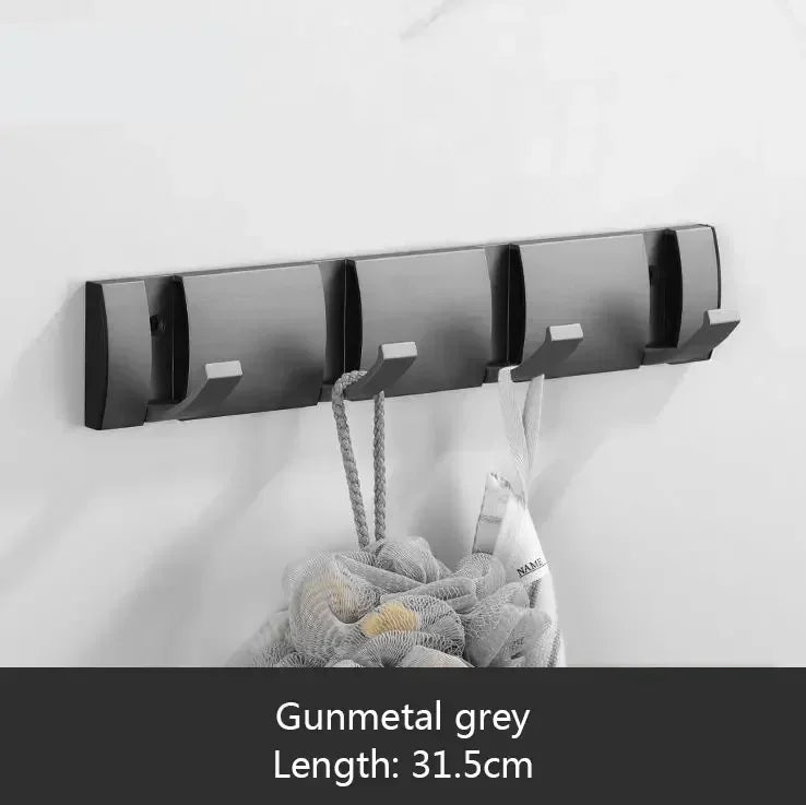 Bathroom Black Golden Hook Folding No Punch Installation Wall Mounted Rack Hooks Towel Clothes Holder Racks Hooks Bedroom