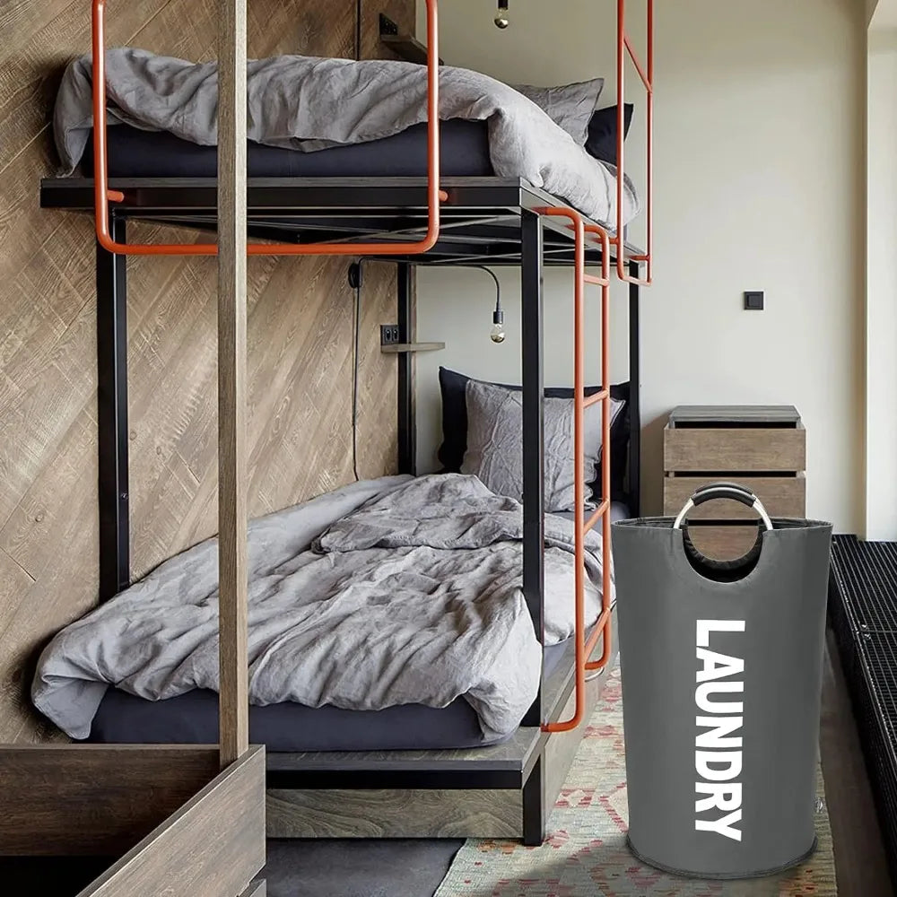 90L Large Laundry Basket, Collapsible Laundry Bag, Freestanding Tall Clothes Hamper, Foldable Washing Bin,Toy storage ,Pouch