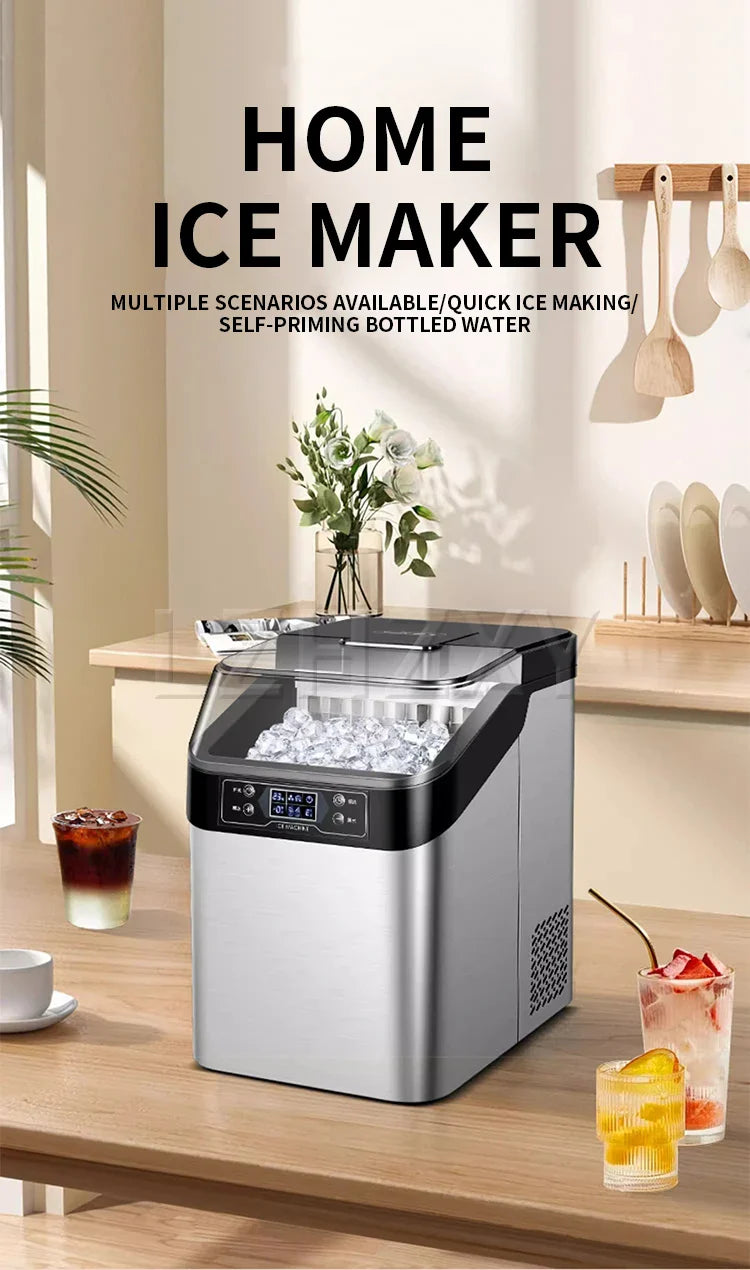 Commercial ice machine small household 30 kg desktop square ice milk tea shop dormitory night market stall ice machine