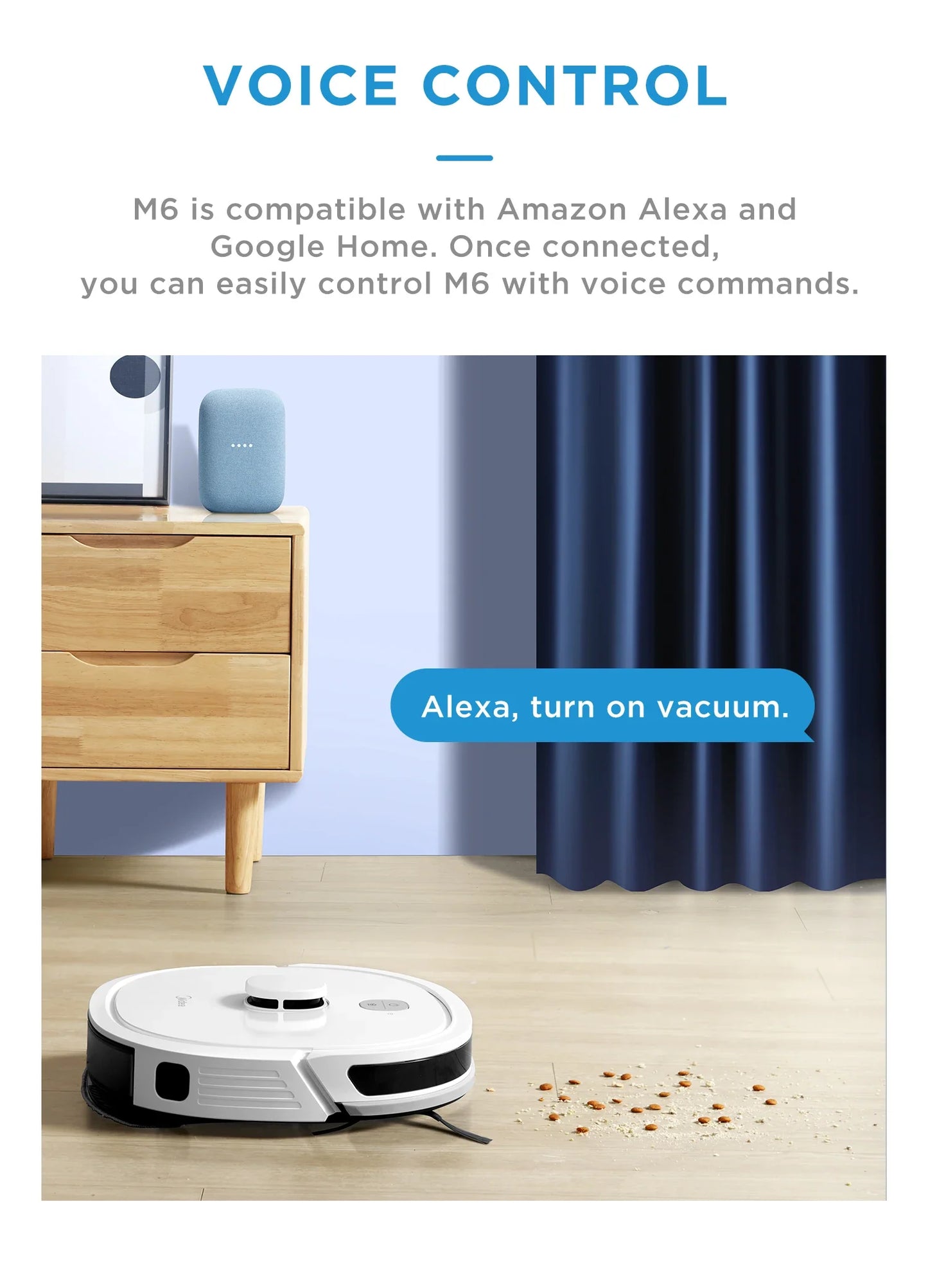 Midea M6 2-in-1 Robot Vacuum Cleaner and Mop Carpet Cleaner LiDAR Multi-Level Mapping Technology Powerful Suction