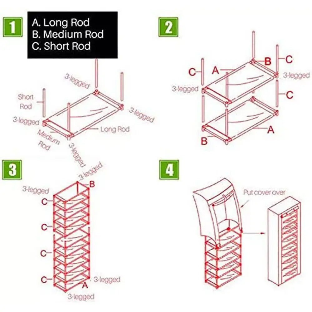 7/10Tier Dustproof Shoe Cabinet Multilayer Minimalist Nonwoven Shoe Rack Organizer Home Furniture Space-saving Organizer