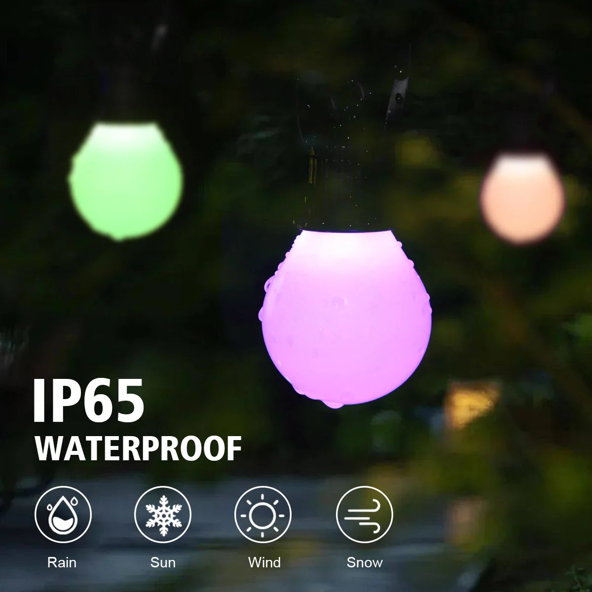 Smart G40 LED Bulb String 15M/30M 25/50 Bulbs Decor Light