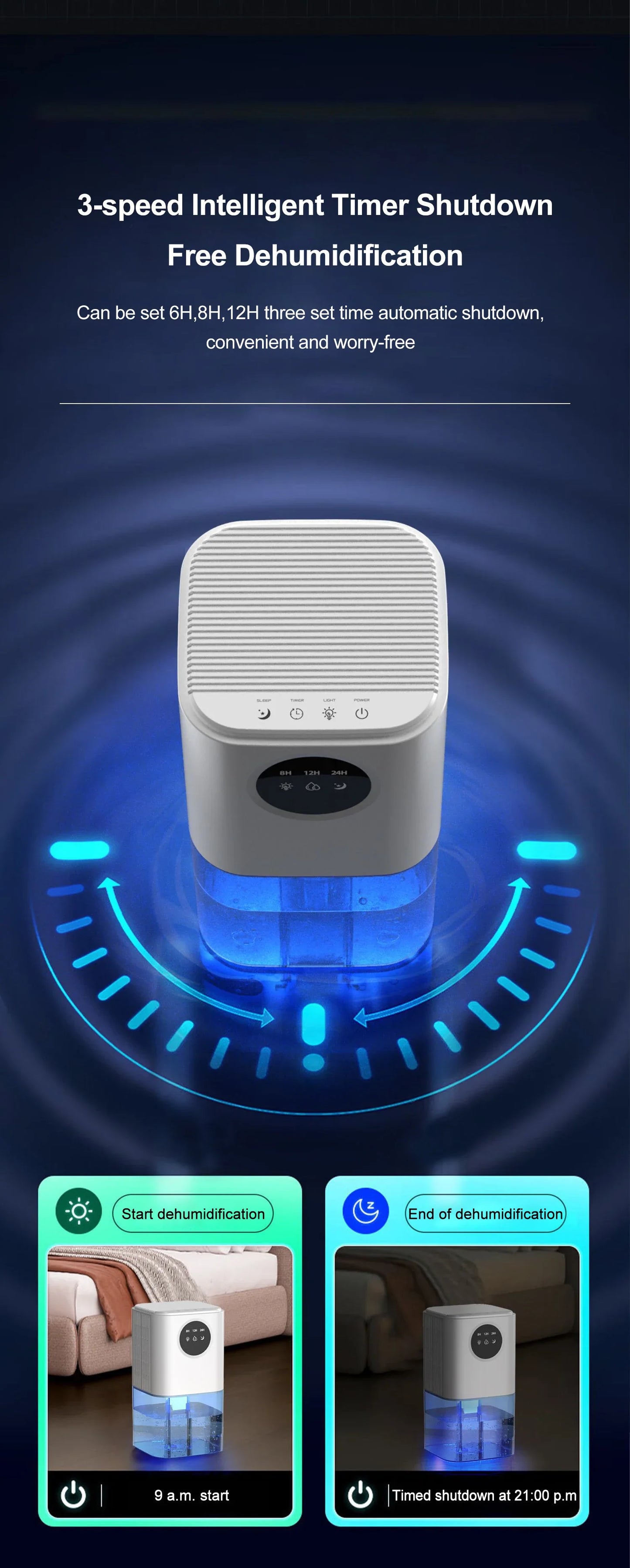 Bedroom dehumidifier moisture absorption dehumidification dryer household dehumidifier basement small dehumidifier