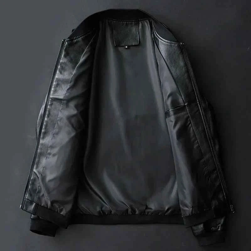 2024 Autumn New Men Black Biker PU Leather Coat Korean Fashion Men Pu Leather Jacket Trend Casual Fit Slim Baseball Clothes 8Xl