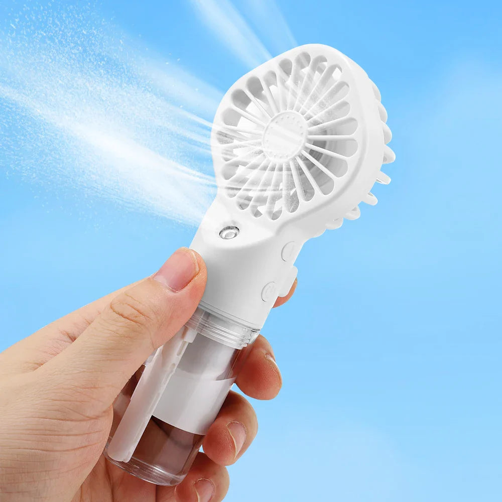 1pc Portable Handheld Spray Fan Mini Water Mist Cooling Fan for Student Dormitory Outdoor Summer Supplies Small Personal Fan