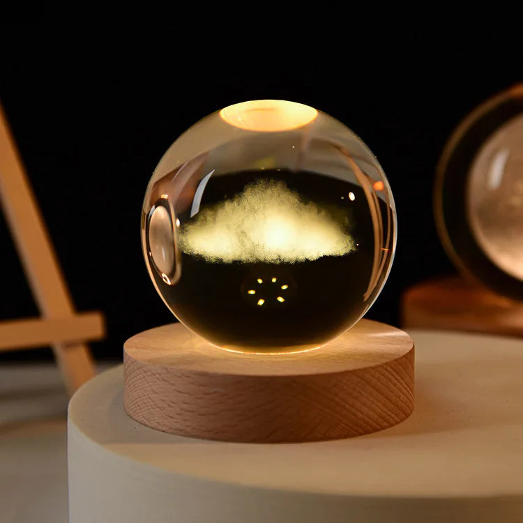 3D Crystal ball Planet Night Light
