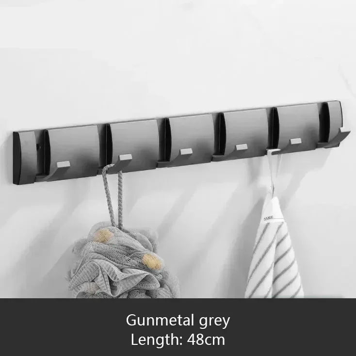 Bathroom Black Golden Hook Folding No Punch Installation Wall Mounted Rack Hooks Towel Clothes Holder Racks Hooks Bedroom