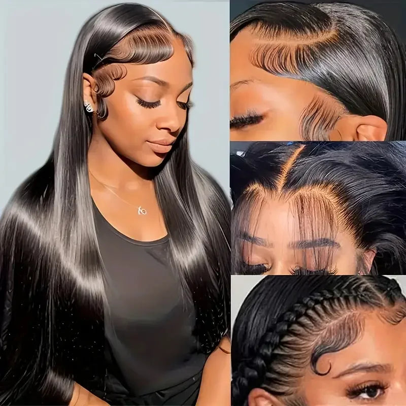 Straight 13x6 HD Transparent Lace Frontal Wigs 180% Density 30 36 Inch 13x4 Lace Front Human Hair Bone Brazilian 4x4 Closure Wig