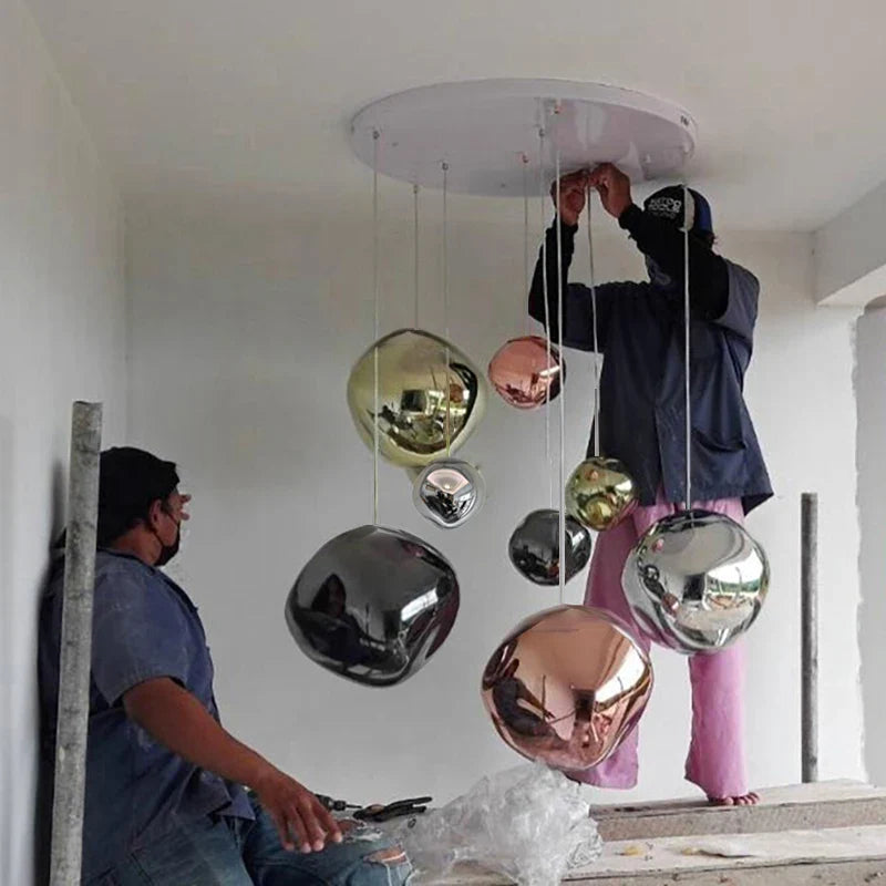 Modern Lava LED Chandeliers PVC Lighting