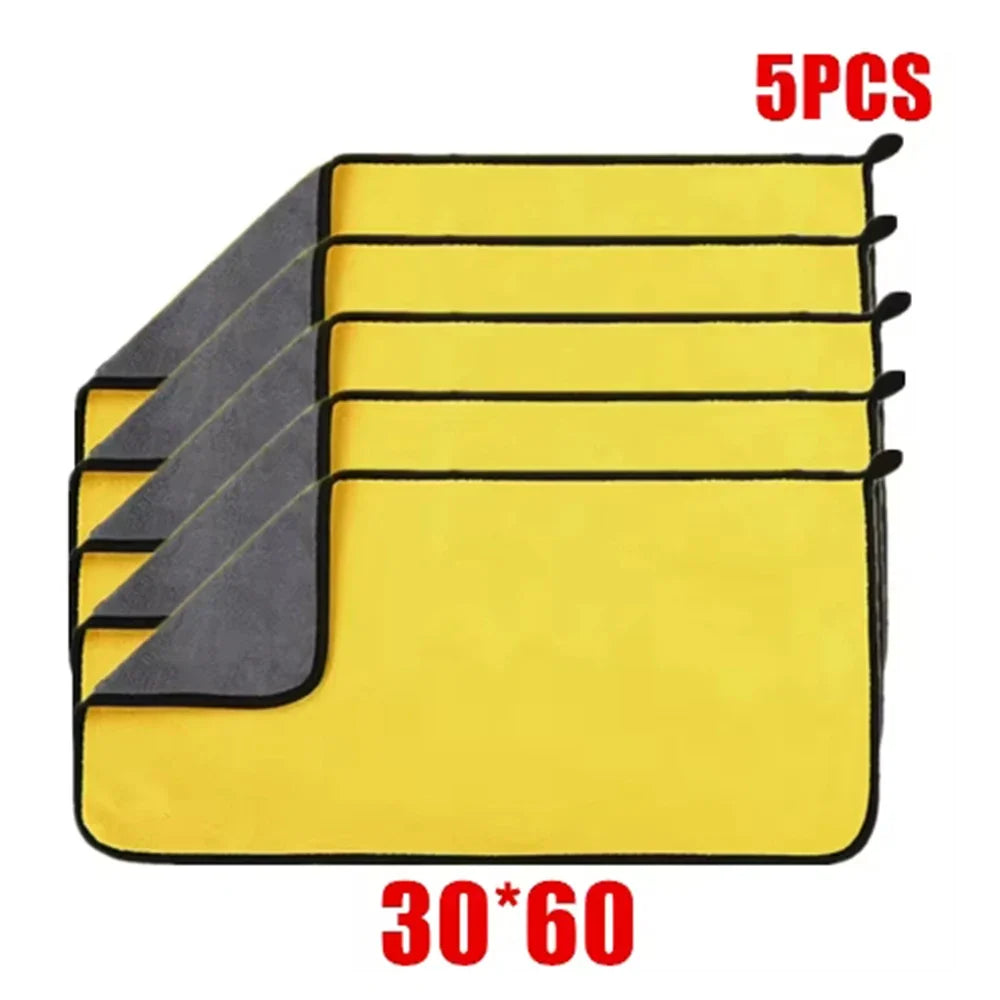 Microfiber Car Cleaning Towels (1/2/5PCS) Ultra-Fine Soft Drying & Detailing Cloths