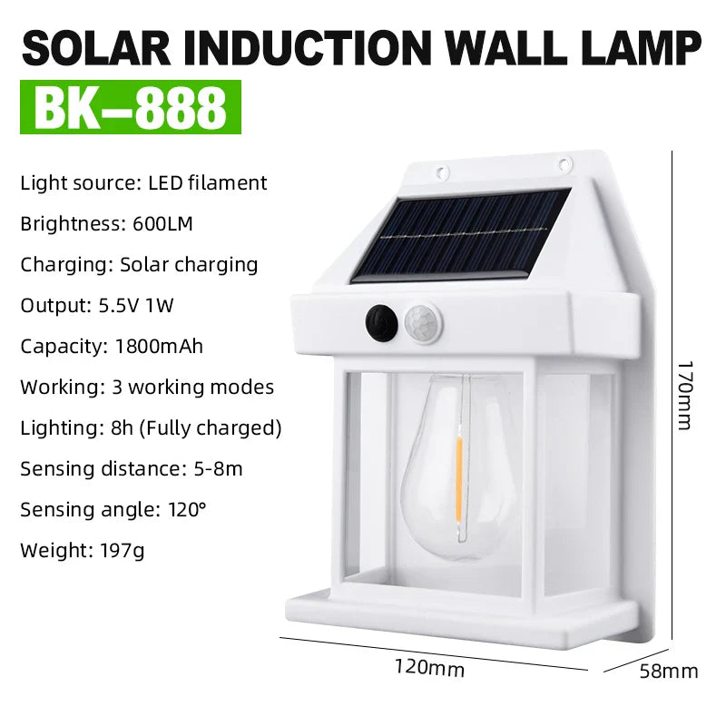 Solar Wall Lights Outdoor Waterproof Wireless Motion Sensor Security Lamps