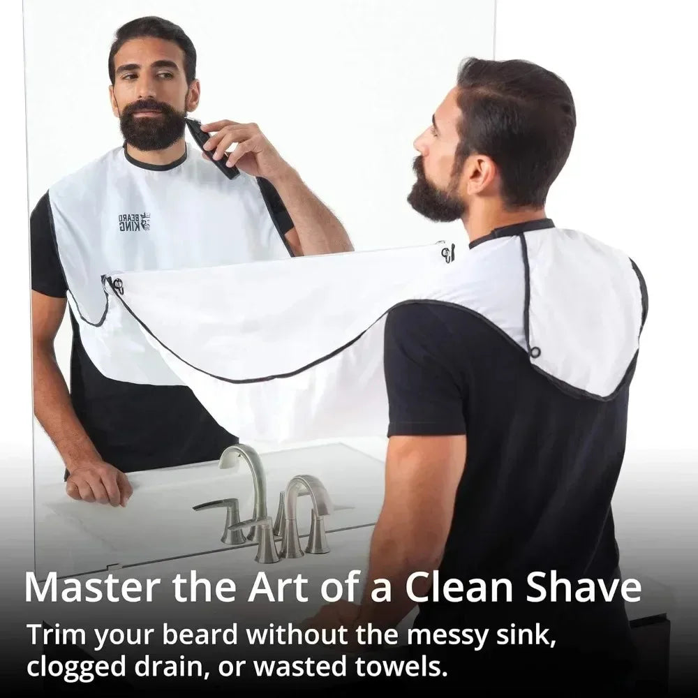 Beard Bib Apron Shaving Set for Dad As Seen on Shark Tank  Men's Hair Catcher for Shaving  Grooming Accessories  Packing