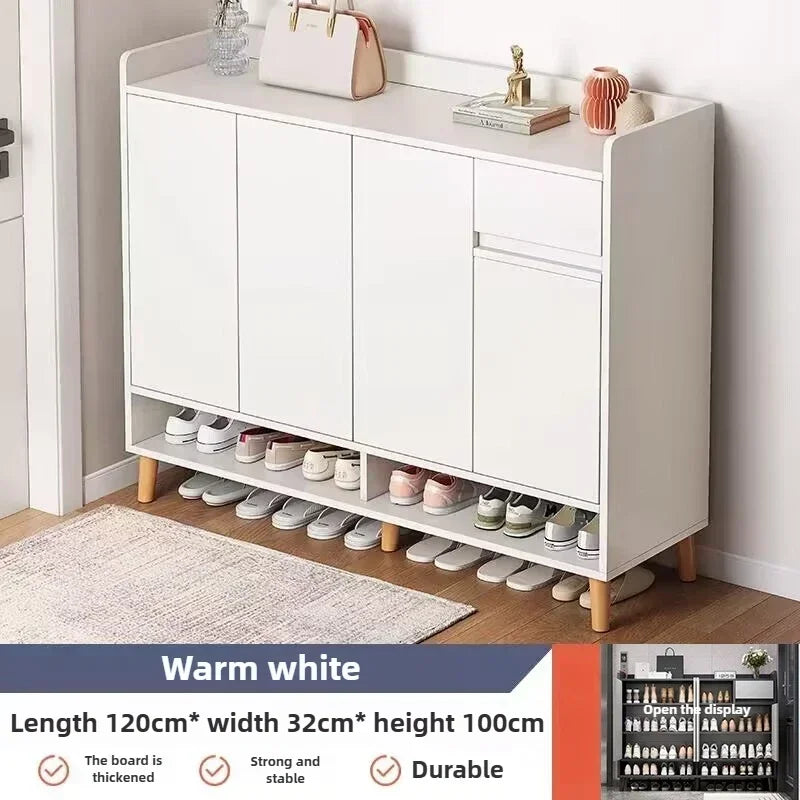 Corridor Shoe Cabinet At The Entrance of The Home Corridor Indoor Entrance Door Entrance Cabinet New Solid Wood Rack Shoe Shelf