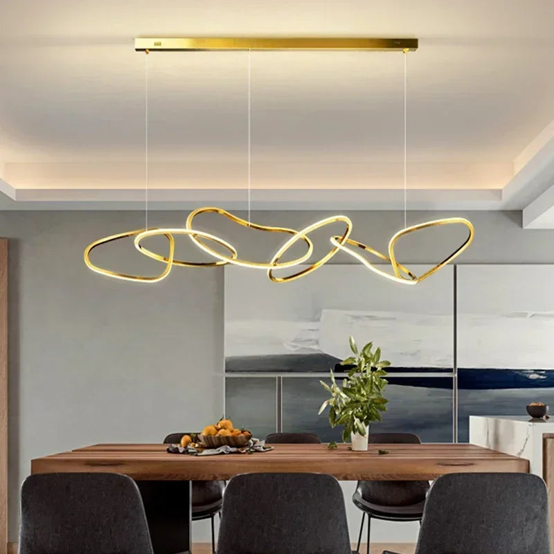 Modern Simplicity Circle LED Pendant Lights for Dining Living Home Decor Hanging Ring Chandelier Lamp Fixture