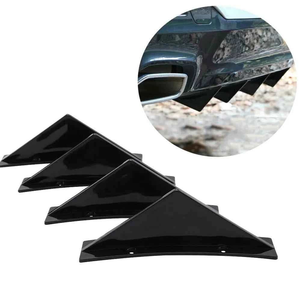 4pcs Car Rear Bumper Lip Diffuser Splitter Spoiler Scratch Protector Fin Trim Caps Universal Exterior Accessory For 300