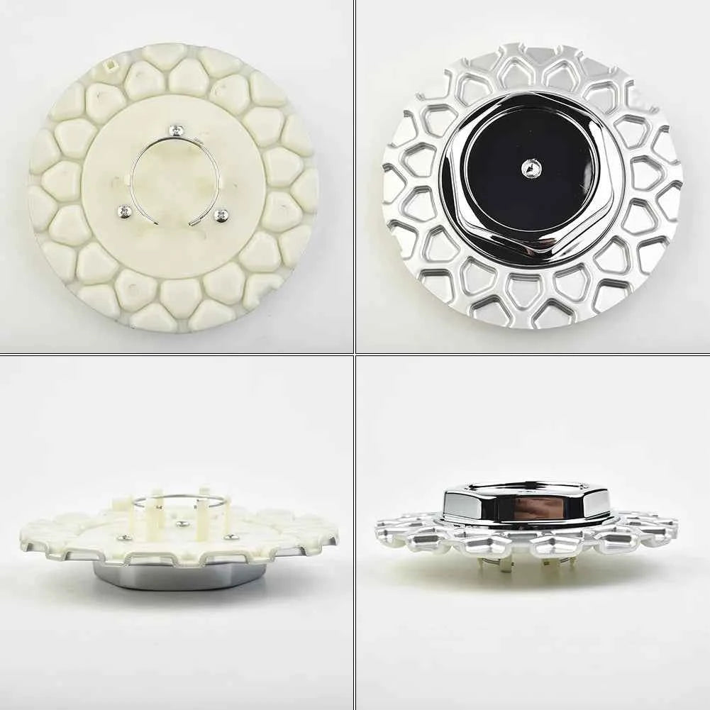 1pc Wheel Center Cap Silver 6.18 Inch/2.05 Inch 157 MM/52 MM Wheel Center Hub Cap Flower Pattern Personalized Tire Hub Sticker