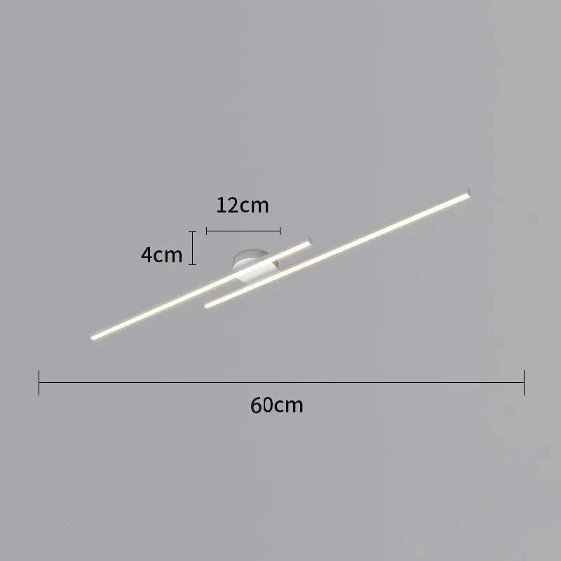 Long Aluminium LED Ceiling Light Modern Creative Design