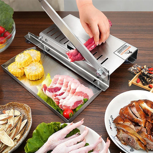 Commercial Manual Slicers for Frozen Meat Bone Minced Lamb Chicken Duck Fish Cutting Stainless Steel Bone Meat Cutting Machine