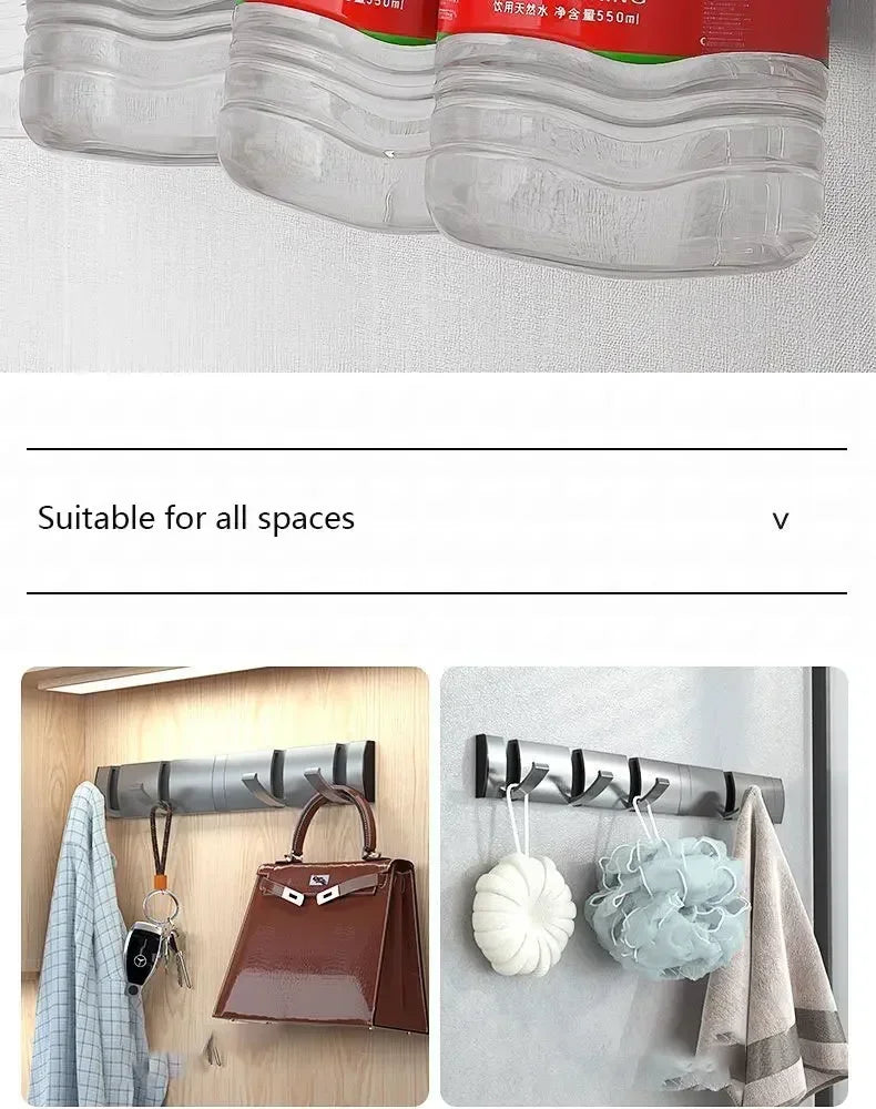 Bathroom Black Golden Hook Folding No Punch Installation Wall Mounted Rack Hooks Towel Clothes Holder Racks Hooks Bedroom