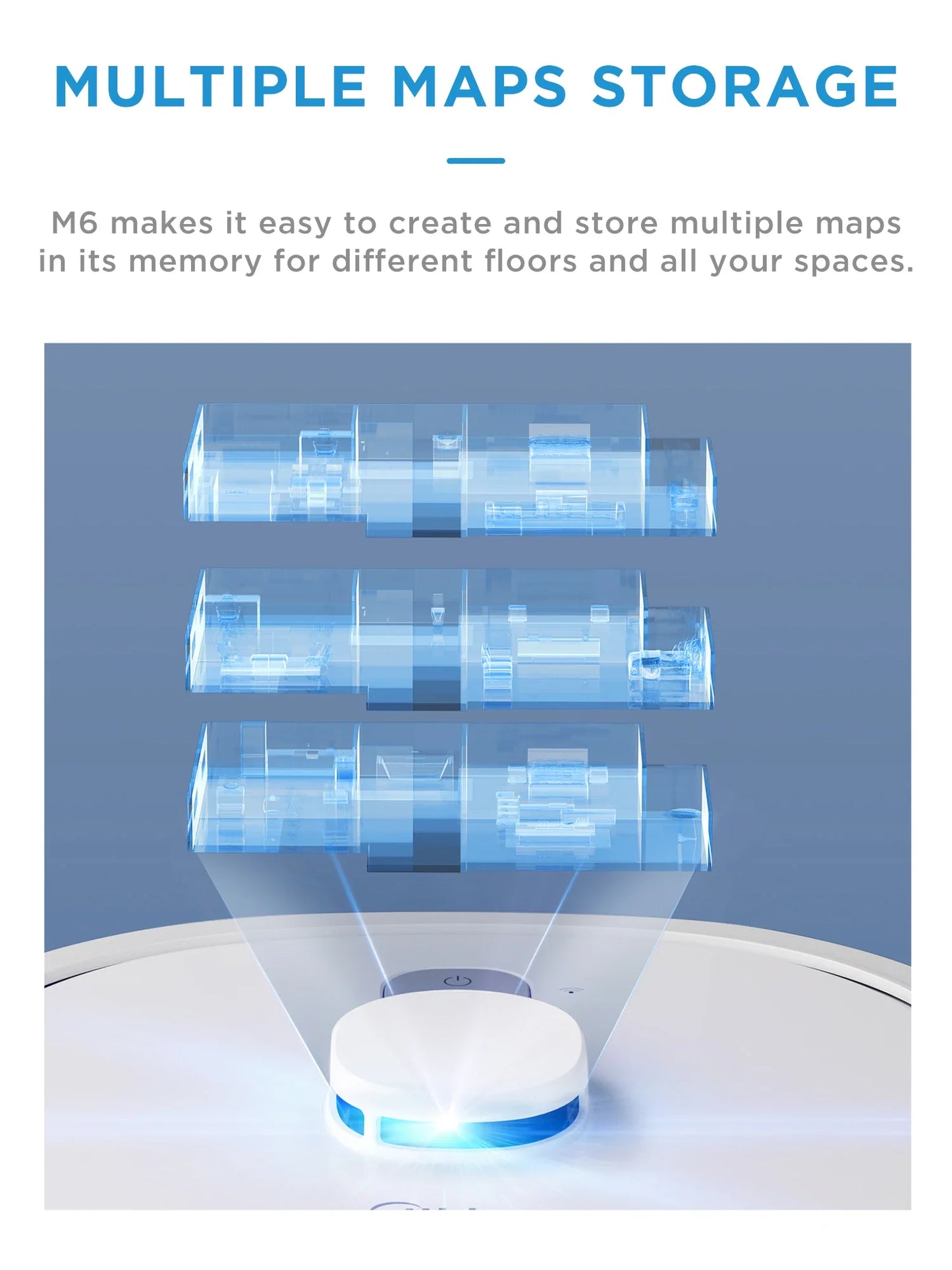 Midea M6 2-in-1 Robot Vacuum Cleaner and Mop Carpet Cleaner LiDAR Multi-Level Mapping Technology Powerful Suction