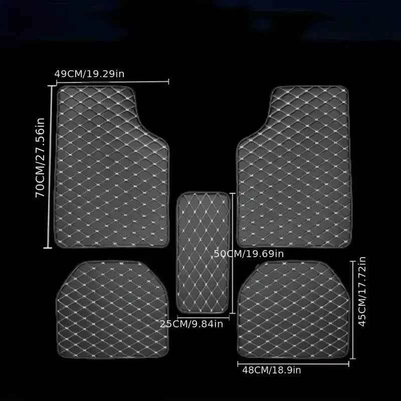 5 pcs Waterproof Leather Car Floor Mats Universal Auto Foot Pad Protector