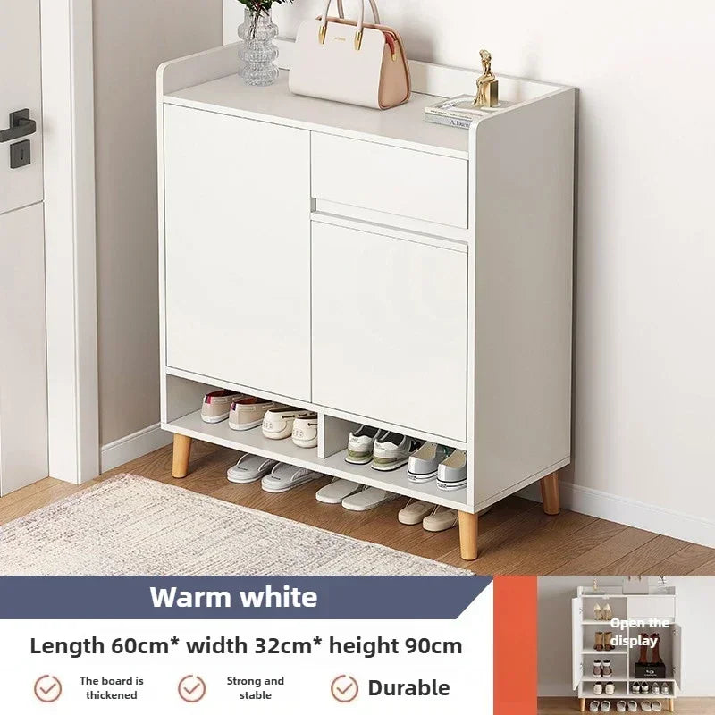 Corridor Shoe Cabinet At The Entrance of The Home Corridor Indoor Entrance Door Entrance Cabinet New Solid Wood Rack Shoe Shelf