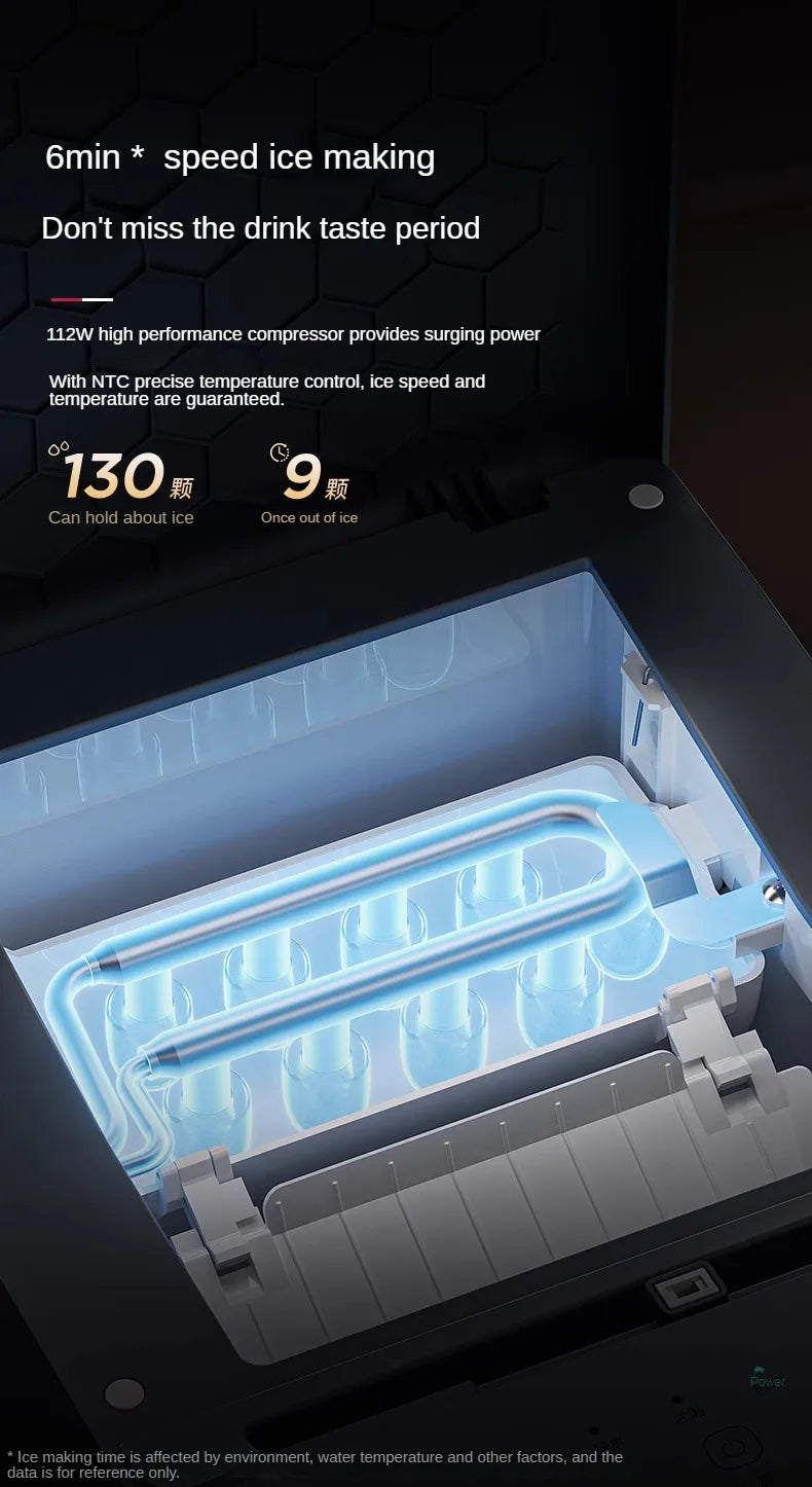 Ice Cube Machine Small Office Fully Automatic Ice Machine Home Portable 15KG Dormitory Mini 220V Maquina Para Hacer Hielo