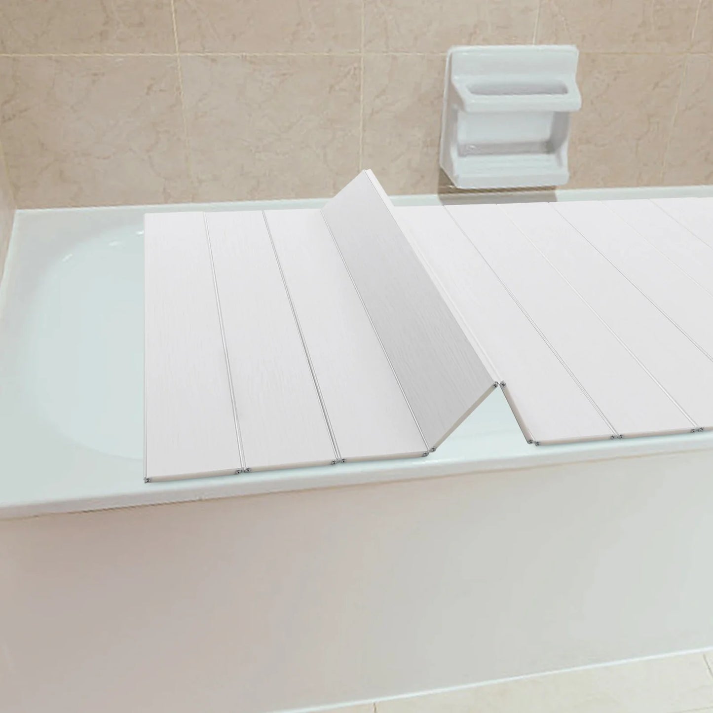 Bathtub Cover Foldable Board Waterproof Dustproof Bathtub Tray Insulation PVC Durable Panel for Home Bathroom Spa 75 x 170 cm